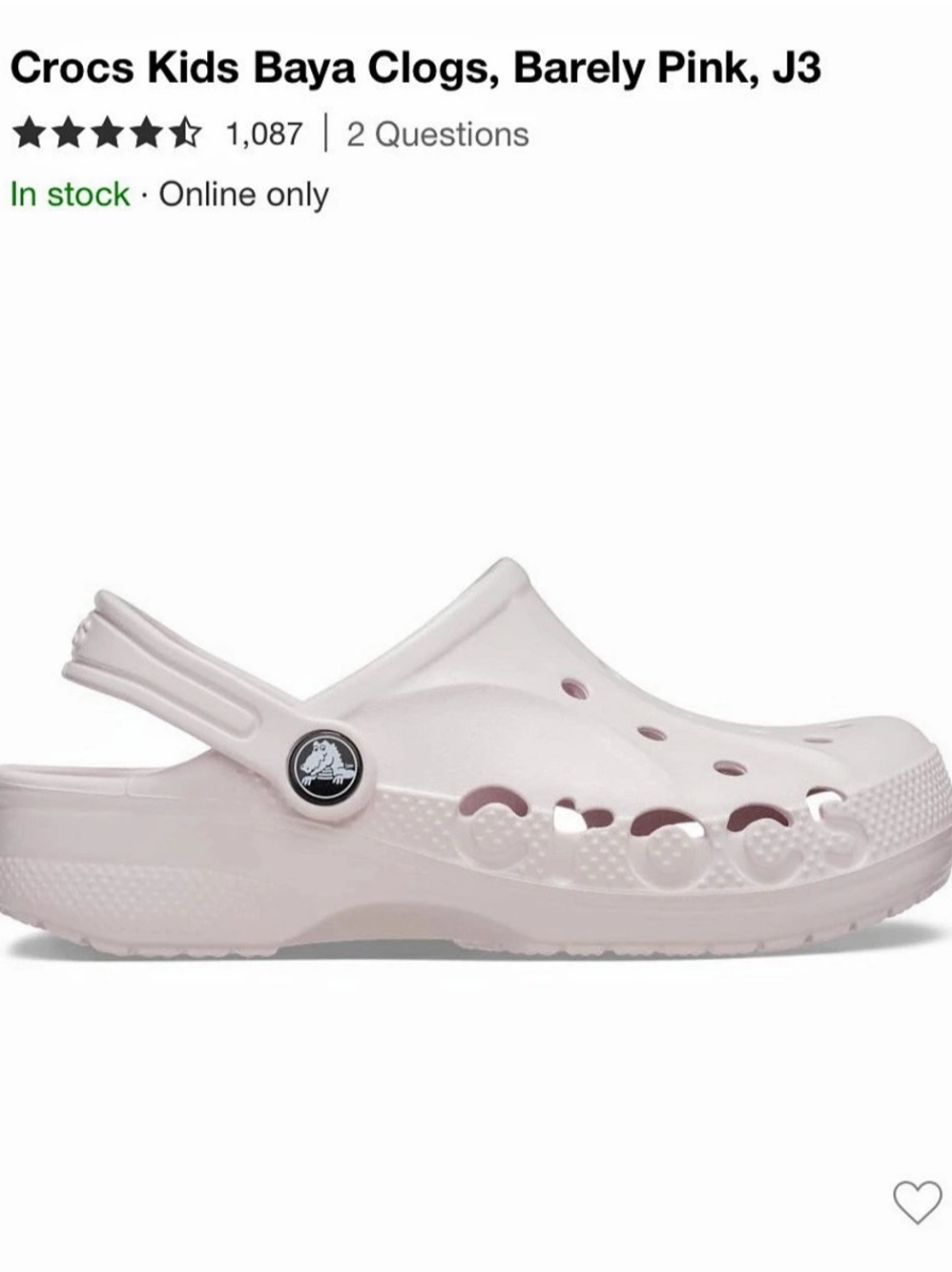 Crocs Bayaband Clog Barely Pink Kids J3